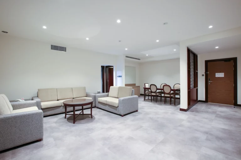 Spacious one-bedroom deluxe suite with modern interiors.
